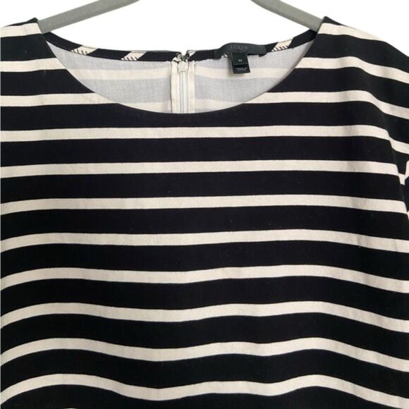 J Crew Striped Straight Fit Ruffle Short Sleeves Mini Dress Size Medium - Picture 4 of 9